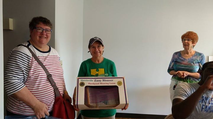 While we were moving in this morning, Meredith Weber visited ACRES and graciously donated her weaving looms to us, along with an offer to teach weavin