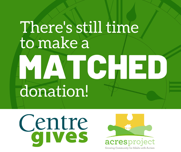 Only 7 hours left to make your MATCHED contribution to ACRES through #CentreGives! 

If you've already donated, THANK YOU -- your support truly change