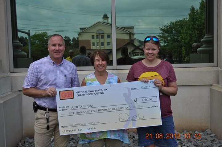 The ACRES Project received a check for $5,500 from Glenn O. Hawbaker, Inc. as one of the beneficiaries of their annual Charity Golf Outing! The funds 