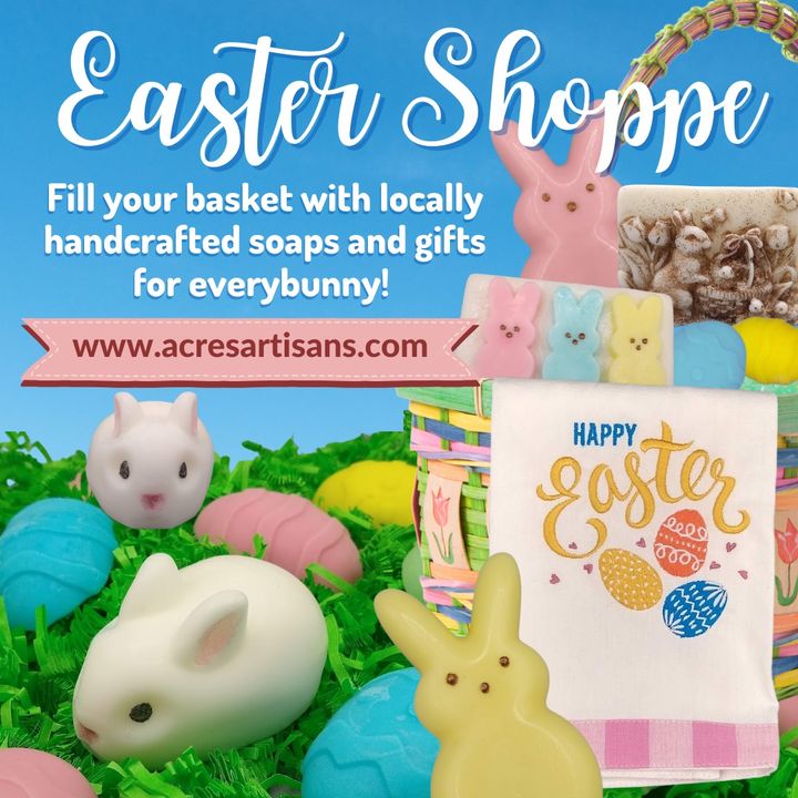 If you're looking for basket stuffers this Easter, our friends at Acres Artisans have something for everybunny! 